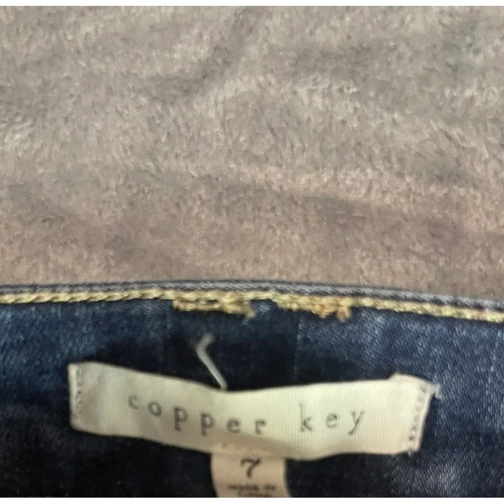 Copper Key Women's Size 7 Denim Jean Shorts Dark Wash Cuffed Casual